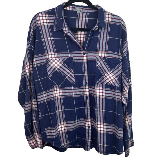 Navy and purple flannel size‎ large - Picture 1 of 6